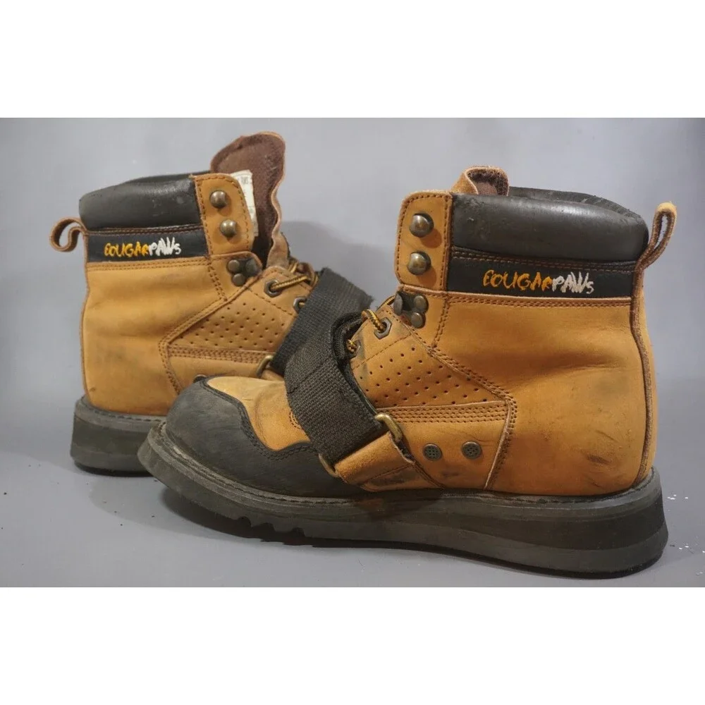 Cougar Paws Roofing Boots Style HSF-3035 Brown Leather Mens Size 8.5